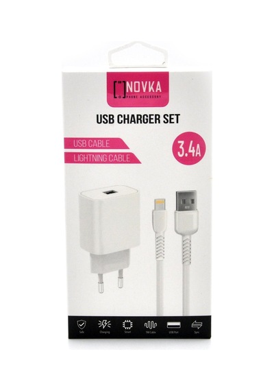 Novka NVK10 Lightning Uyumlu 3.4 A Şarj Cihazı