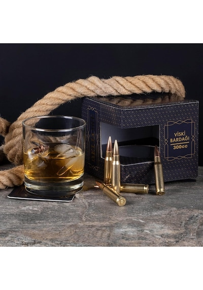 Ayrex Gerçek .308 Mermili Özel Hediyelik Viski Bardağı Kurşunlu 300cc Diğer
