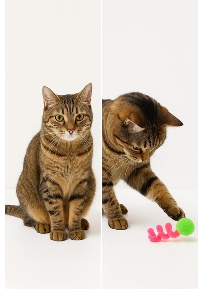 Kedi Oyuncak Seti Peluş Toplar Ve Spiralli Renkli Oyun Oyuncakları Av İçgüdüsünü Destekleyen Hafif Etkileşimli Kedi Eğlence Seti