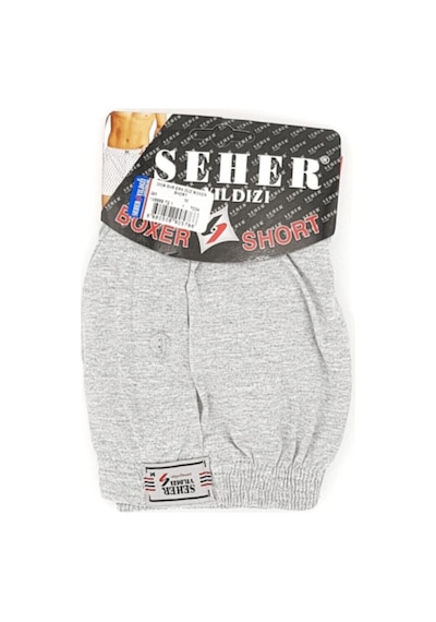 Seher 2 Adet Gri Renk Penye Boxer Gri
