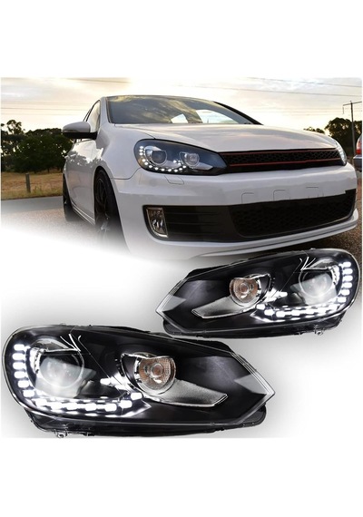 Volksvagen Golf 6 2009-2010-2011 Mk6 15 Ledli R Ön Far