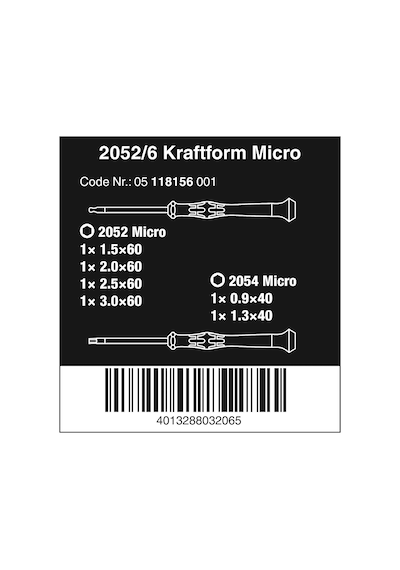 Wera Elektronikçi Tornavida Seti 2052/6 + Raf, 6 Parça, 051181560