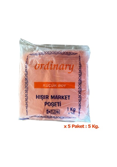 Ordinary Turuncu Market Poşeti Torbası  Hışır Atlet Poşet  Küçük Boy  24 x 40 CM  5 KG