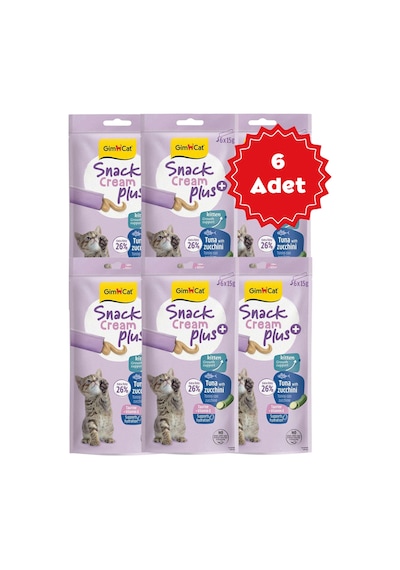 Gimcat Snack Cream Ton Balıklı & Kabaklı Yavru Kedi Ödülü 6x15gr 6 Adet
