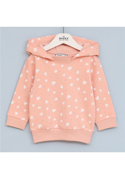 Wanex Kız Çocuk Uzun Kol Ince Kapüşonlu Sweatshirt - 32243 SOMON