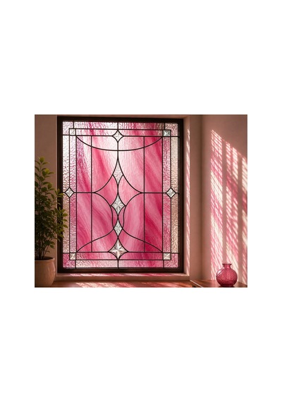 Dekoratif Vitray Cam Gül Pembesi Damarlı 21x29,7 Cm