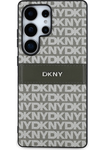 Galaxy Uyumlu S25 Ultra Kılıf Dkny Lisanslı Kartlıklı 3d Yazılı Repeat Texture Pattern Kapak Kahverengi