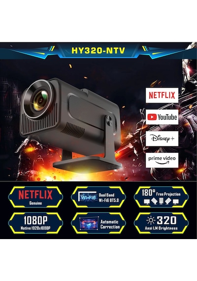Idragon Hy320 Mini Siyah Taşınabilir Sinema Projeksiyon Cihazı