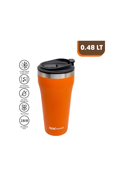 Rox Camping 0192 Kahve Termosu 0.48 Lt - Turuncu Turuncu