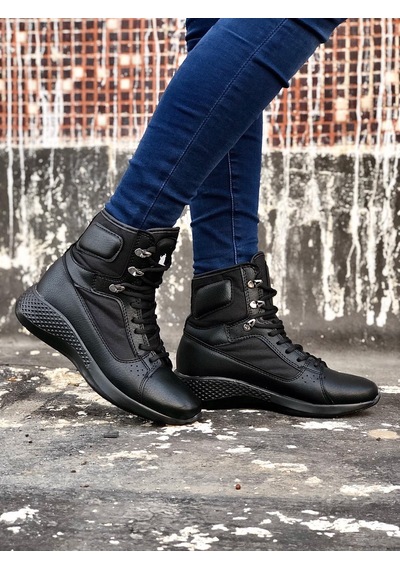 Boa Ba0600 Bağcıklı Siyah Boksör Unisex Spor Postal Bot Siyah
