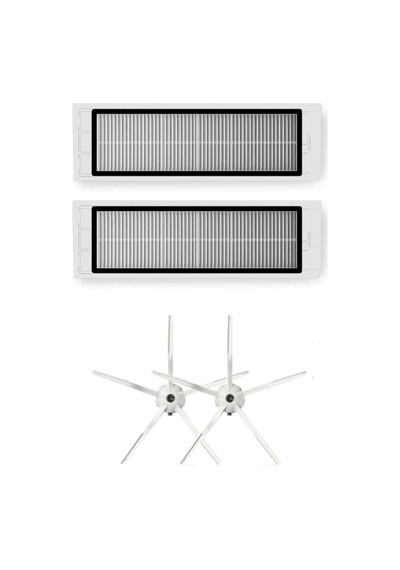Roborock S6/S6 Pure Uyumlu Yedek Hepa Filtre Ve Yan Fırça-4 Parça