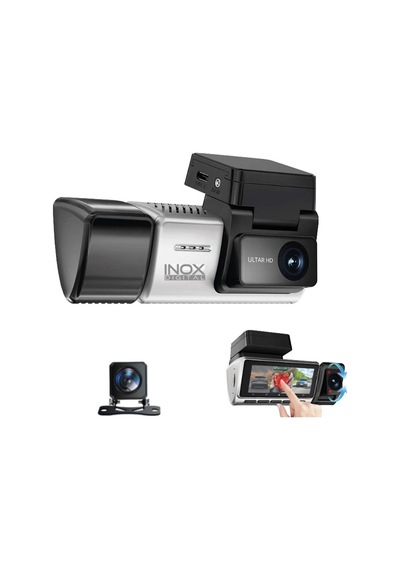 Inox X603 2k 3 Kameralı Araç Kamerası Dashcam - Ön + İç + Arka, Wi-fi, Dokunmatik Ekran
