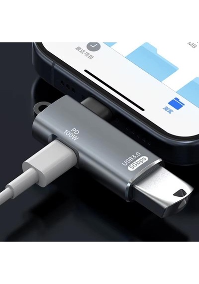 Ga29 Type-c Metal Adaptör Usb 3.0 5gbps Veri Aktarımı 100w Pd Şarj İ-phone Android Uyumlu Gümüş
