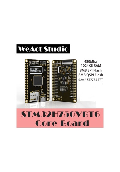 Weact Studio Stm32h750vbt6 Geliştirme Kartı Kit - 0.96" St7735 Tft Lcd, Ov7725 Kamera Modülü, 8mb Qspı Flash, 8mb Spı Fl