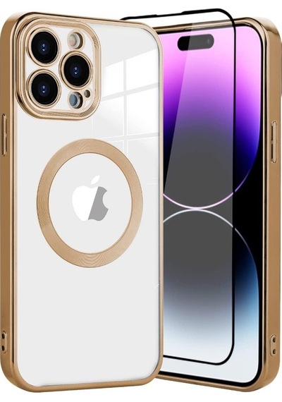 Smcase Apple Uyumlu iPhone 14 Pro Max Kılıf Kamera Korumalı Omega Lazer Silikon Tam Kapatan Ekran Koruyucu Siyah