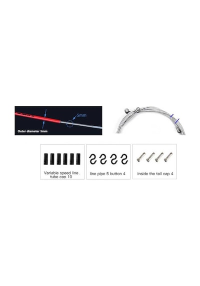 Trlreq Fren Tel Kablo Seti Mtb Road 5mm - 2 Metre Kablo / 2 X Mtb-road Tel / 6 X Kapsül / 4 X Kanca / 4 X Tel Ucu Mavi