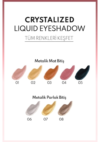 Note Crystalized Liquid Eyeshadow Likit Metalik Göz Farı - 04 Pink Bouquet