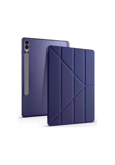 Galaxy Tab S9 Fe Plus 12.4" İle Uyumlu Kalem Bölmeli Uyku Modlu Silikon Kapak Kılıf, Lacivert