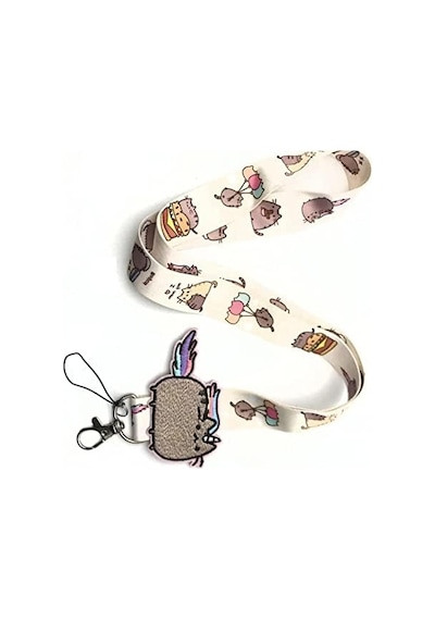 Kedi Desenli Nyan Cat Boyun İpi Ve Telefon Askısı Tek Renk