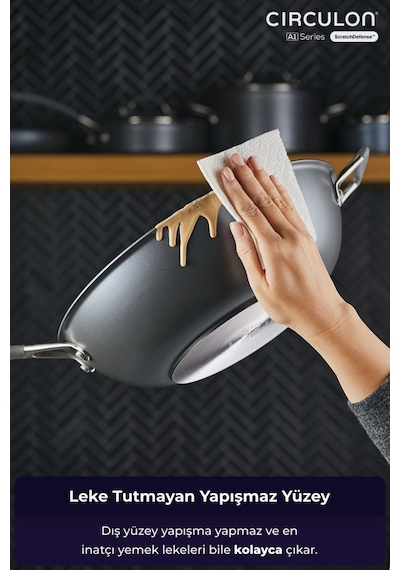 Circulon 34 Cm Wok Tava Gri