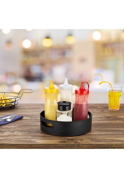 360 Dönebilen Çok Amaçlı Organizer Tepsi Plastik 21 X 95 Siyah Tr Diğer