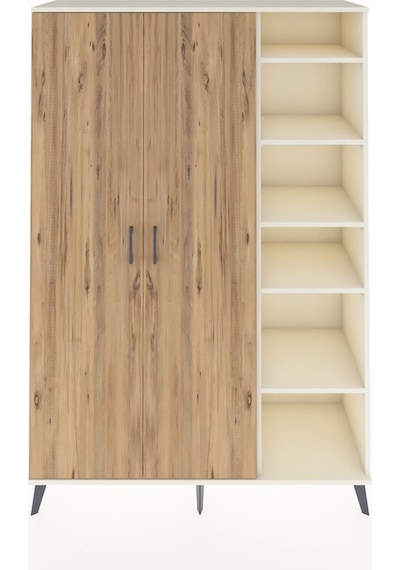 Hyperion Dolap 7 Raflı 2 Kapaklı Tek Askılı 132x44x195 Aytaşı... Aytaşı