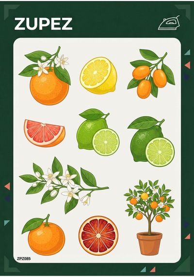 Narenciye Limon Desenli Ütüyle Uygulamalı Premium Transfer Baskı Zpz085 - 820728587