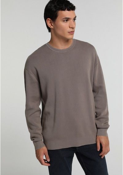 Colin's Colins Relaxed Fit Yuvarlak Yaka Düz Erkek Kahverengi Kazak Cl1082155 Q1.v2 Tpe Gri