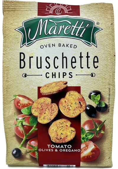 Maretti Bruschette Domates, Maretti Bruschette Domates, Zeytin Ve Kekik Aromalı Kızartılmış Ekmek Cips 140 Gr Xxl Boy 2 Adet