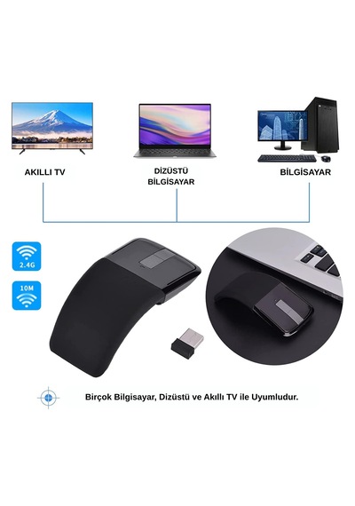 Hpytech Arc Touch Katlanabilir Mouse-dokunmatik Kaydırma, Kavisli Esnek Tasarım-bluetrack Yüksek Hassasiyet, Taşınabilir Şık Mouse