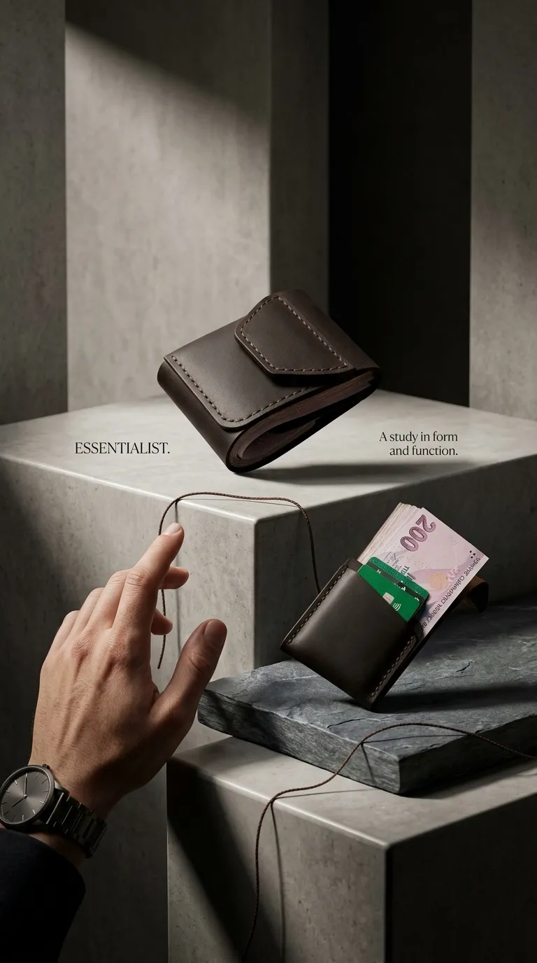 Natayleather %100 Hakiki Deri Compact Erkek Cüzdan Acı Kahve Renk - Viral Tasarım 7x10 Cm Mini Minimalist Dikey Cüzdan Acı Kahverengi