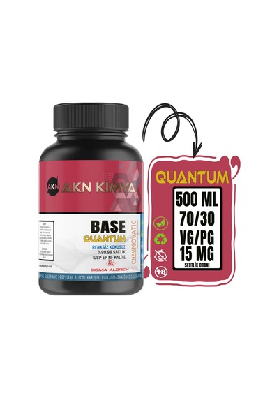 Base 500 Ml Vg Pg 70-30 15 Mg/ml Bitkisel Gliserin Base E422
