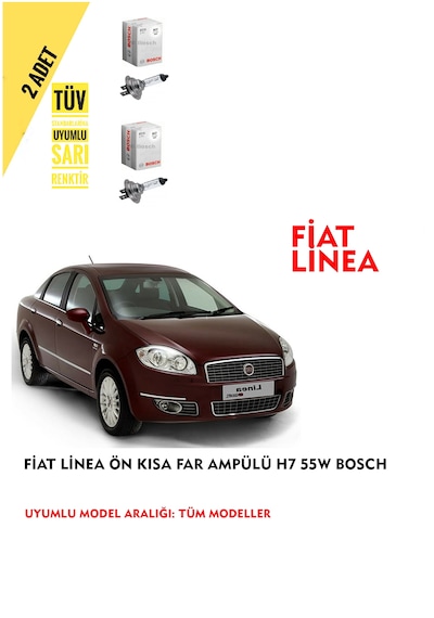 Fiat Linea Ön Kısa Far Ampülü 2 Adet Sarı Renk