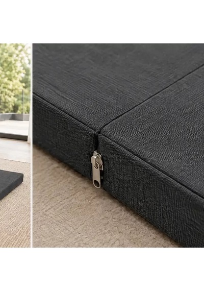Üç Parçalı Katlanır Minder 60 180 7 Cm Antrasit
