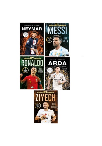 Sahanın Yıldızları - Benim Futbol Kahramanım Neymar Futbolcu Kartı Poster Hediyeli Toplam 5 Kitap