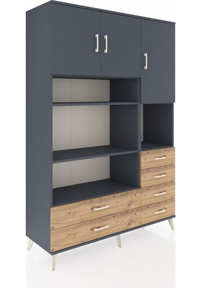 Hyperion Dolap 9 Raflı 6 Çekmeceli 3 Kapaklı 132x44x195 Antrasit-antrasit/çam Antrasıt/atlas Çam Hyperion Dolap 9 Raflı 6 Çekmeceli 3 Kapaklı 132x44x195 Antrasit-antrasit/çam Antrasıt/atlas Çam