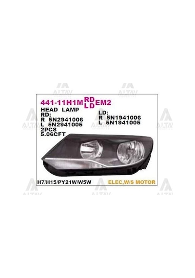 DEPO 44111H1LMLDEM2 Far Sol Komple Tiguan 11-