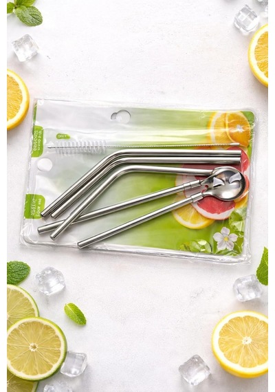 3'lü Metal Pipet Seti Çok Renkli