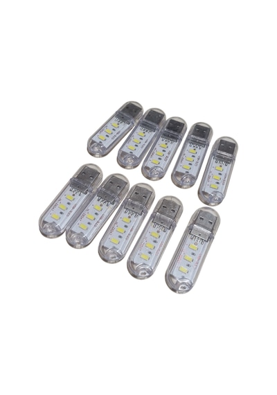 10 Adet Taşınabilir Mini Usb Led Lamba Işık Gece Okuma Lambası Kamp Stick Led Beyaz