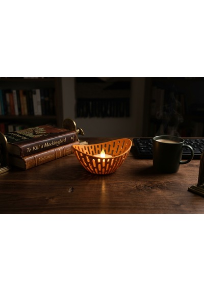 Lumanest Dekoratif Tealight Mumluk Turuncu