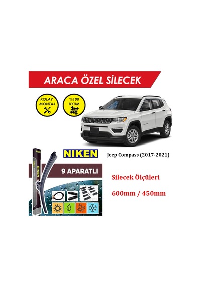 Jeep Compass Ön Cam Silecek Takımı 2017-2021