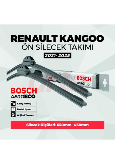 Renault Kangoo Bosch Aeroeco Ön Silecek Takımı 2021-2025