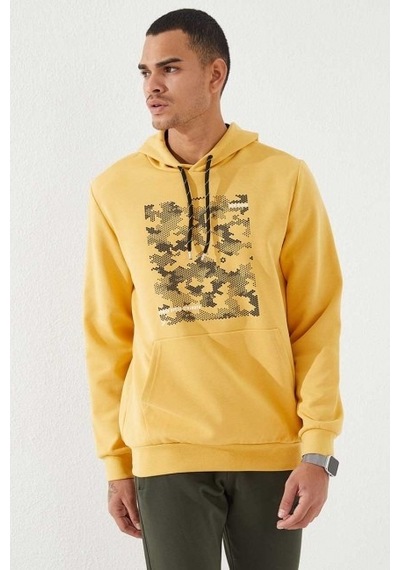 Tommy Life Hardal Kamuflaj Desen Baskılı Standart Kalıp Kapüşonlu Erkek Sweatshirt - 87884 HARDAL Tommy Life Hardal Kamuflaj Desen Baskılı Standart Kalıp Kapüşonlu Erkek Sweatshirt - 87884 HARDAL