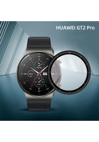 Huawei Watch Gt 2 Pro 46Mm Ekran Koruyucu 3D Full Kaplama Pmma-Siyah