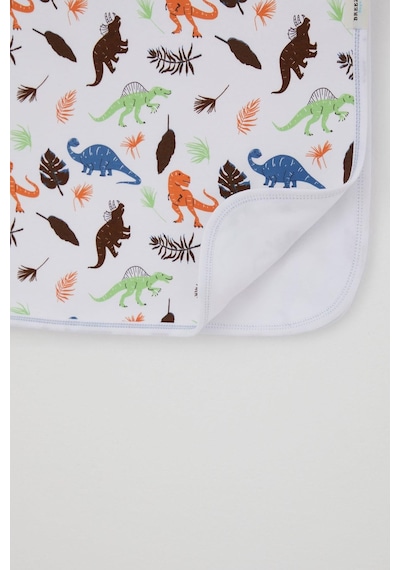 Breeze Yenidoğan Bebek Battaniyesi Dinozor Krallığı Standart, Beyaz