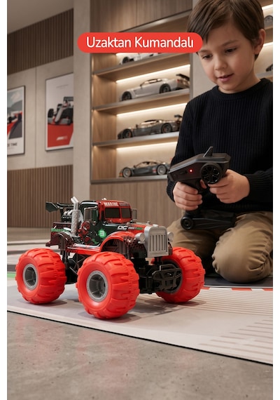 Şarjlı 2.4g Işıklı Buharlı Off-road Kamyon Kırmızı Rq3049