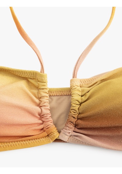Koton Boyundan Bağlamalı Straplez Bikini Üstü Pembe Desenli 5sak10030mm Pembe Desenli