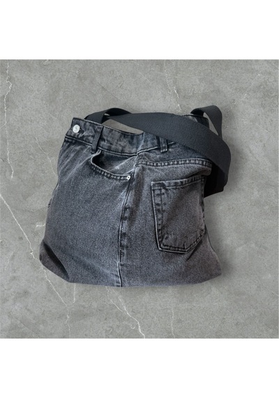 Spor Ve Casual Kullanım İçin Denim Yoga Matı Bölmeli Çanta / El Yapımı & Dayanıklı Antrasit