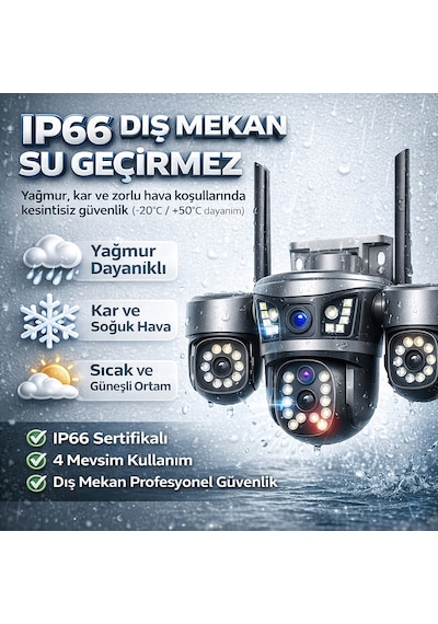 Onqam 20mp On-sg4346m 4lens 3 Ptz Kameralı 4g V380 Pro Soalr Akıllı Güvenlik Kamerası