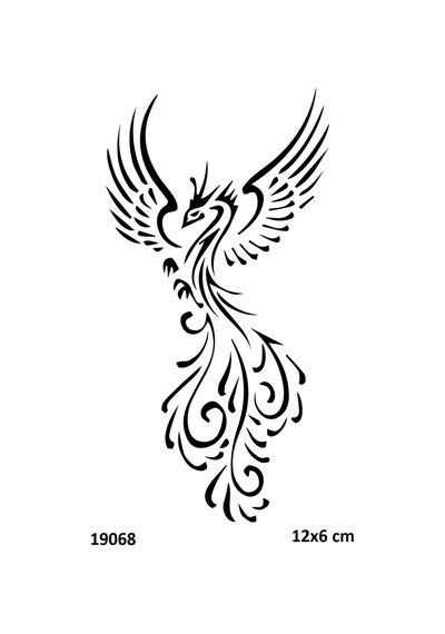 Airbrush Tattoo Anka Kuşu Yapışkanlı Stencil Süsleme Ve Boyama Kalıbı Stencil Kalıp
